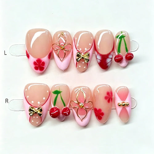 Decorative Cherry Blossom Press-On Nail Set