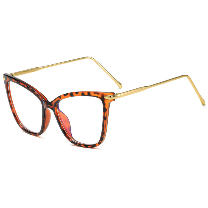 Women Cat-Eye Glasses with filigree Metal Frame Bowlift