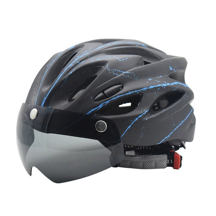 Sporty bicycle helmet with integrated visor Bowlift