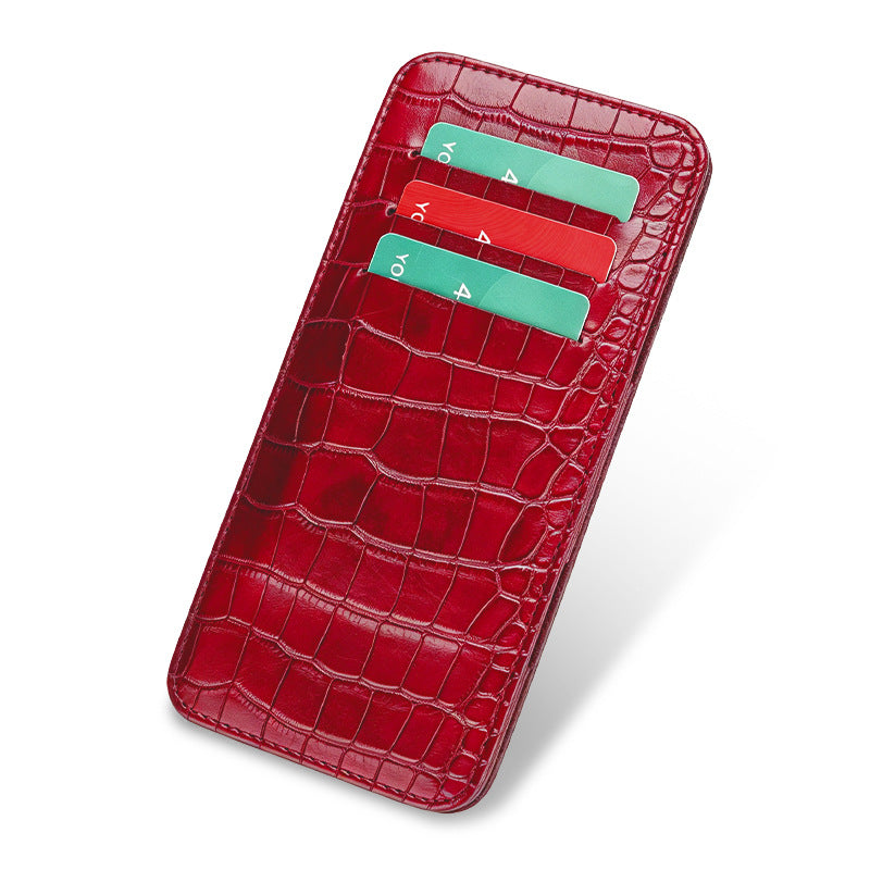 Sleek Crocodile-Embossed Leather Cardholder Bowlift