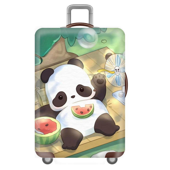 Unisex non-elastic suitcase cover for hard shell trolley with cute panda design, stretch protective cover with handle and wheel openings Bowlift