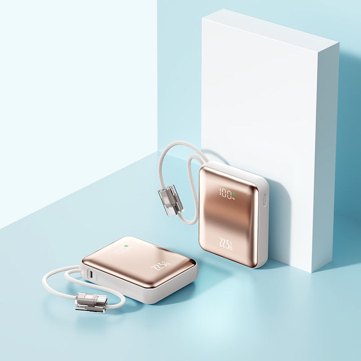 Ultra-Slim Power Bank with Integrated Charging Port and Digital Charge Indicator Bowlift