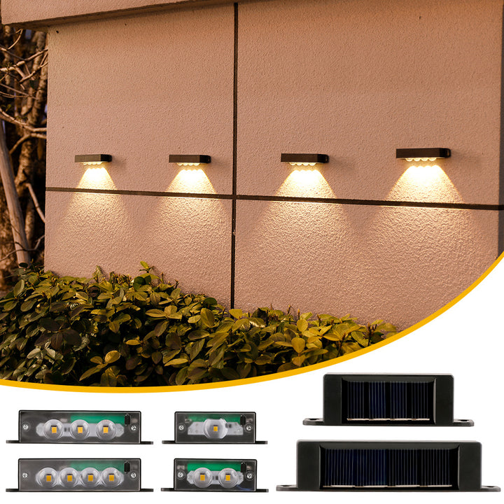 Compact Solar Motion-Sensor LED Wall Light For Outdoor Steps And Fences Bowlift