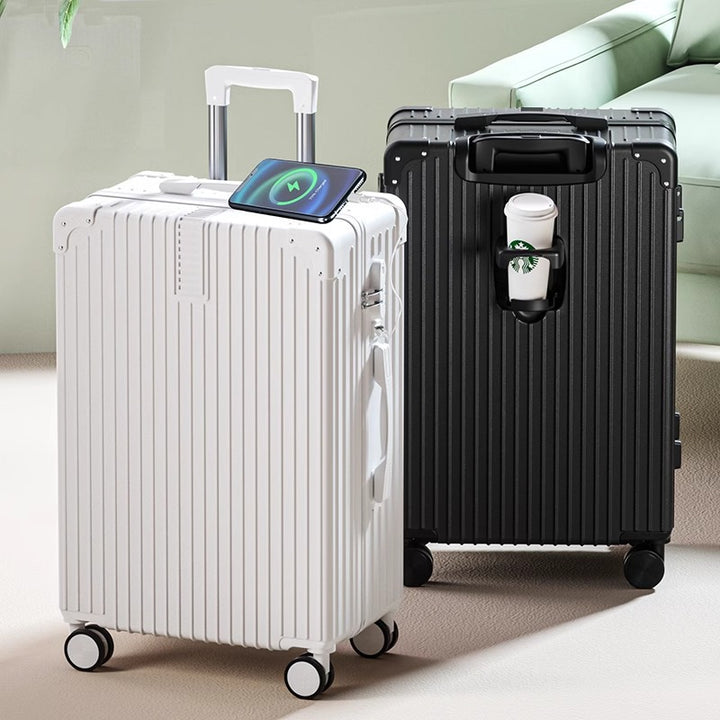 Unisex Rigid Multi-Compartment Travel Suitcase Bowlift