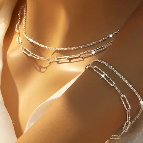 Layered Chain Link Necklace Bowlift