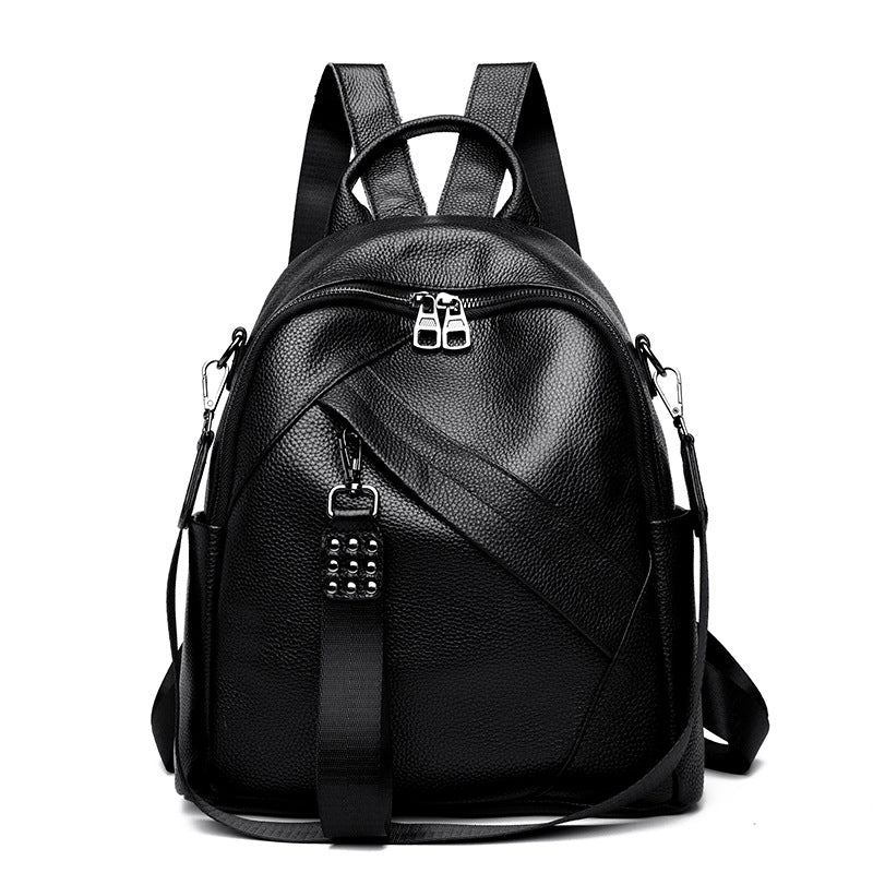 Vintage-Inspired Textured Leather Backpack Bowlift