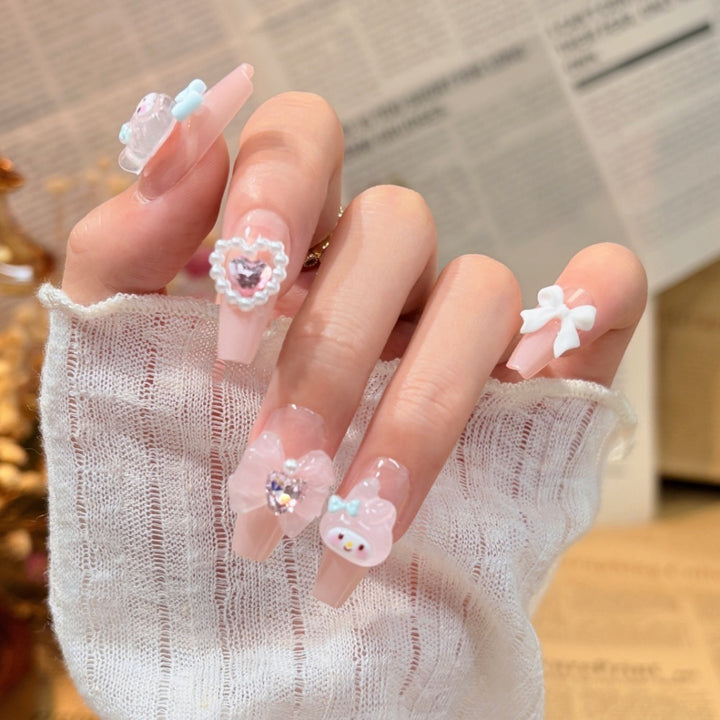 Artistic Floral Press-On Nail Set