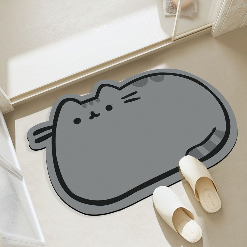 Cat-Themed Plush Bath Mat Bowlift