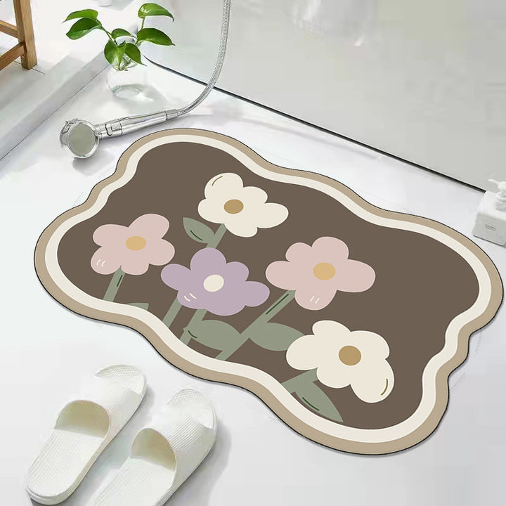 Decorative Floral Bath Mat Bowlift