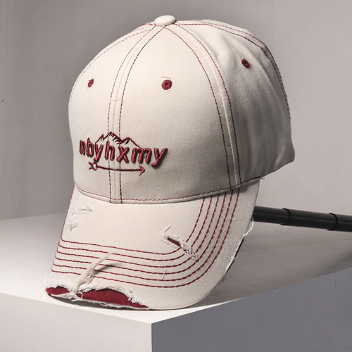 Men's Vintage Distressed Denim Baseball Cap Bowlift