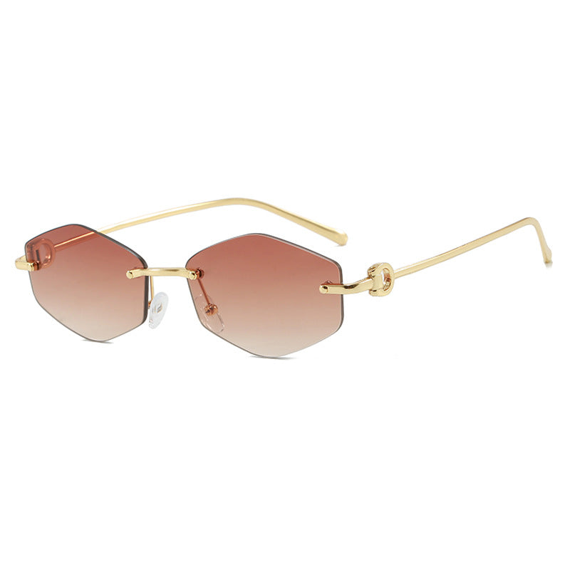 Women's fashionable sunglasses with hexagonal frame and luxurious accents Bowlift