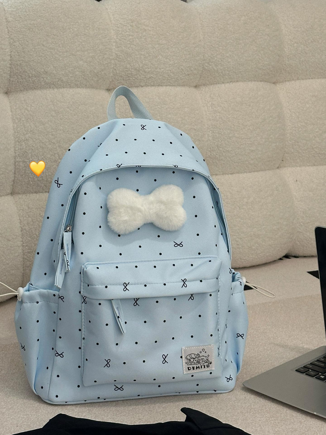 Playful Polka Dot Backpack Bowlift