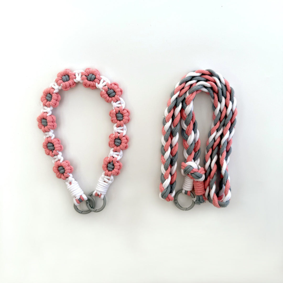 Macrame Dog Leash Holder Bowlift