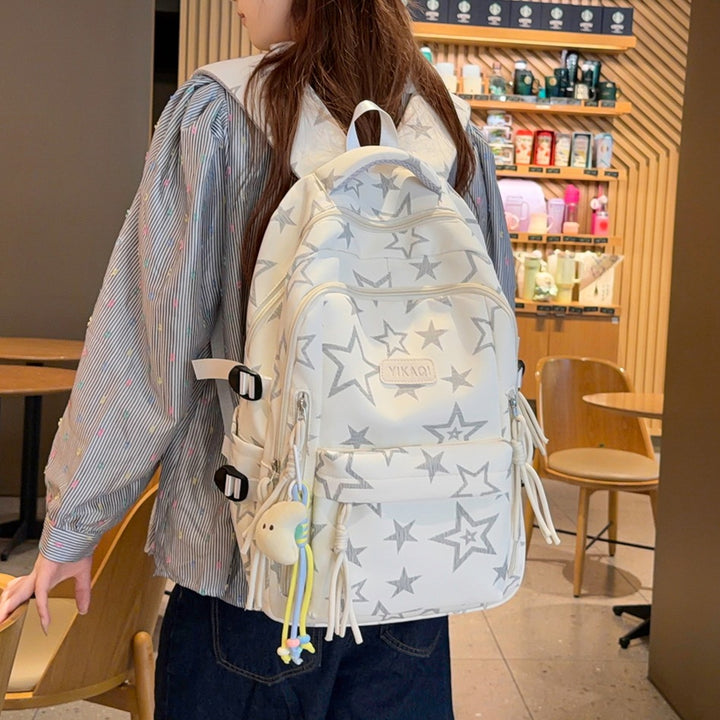 Stylish Star-Printed School Backpack Bowlift