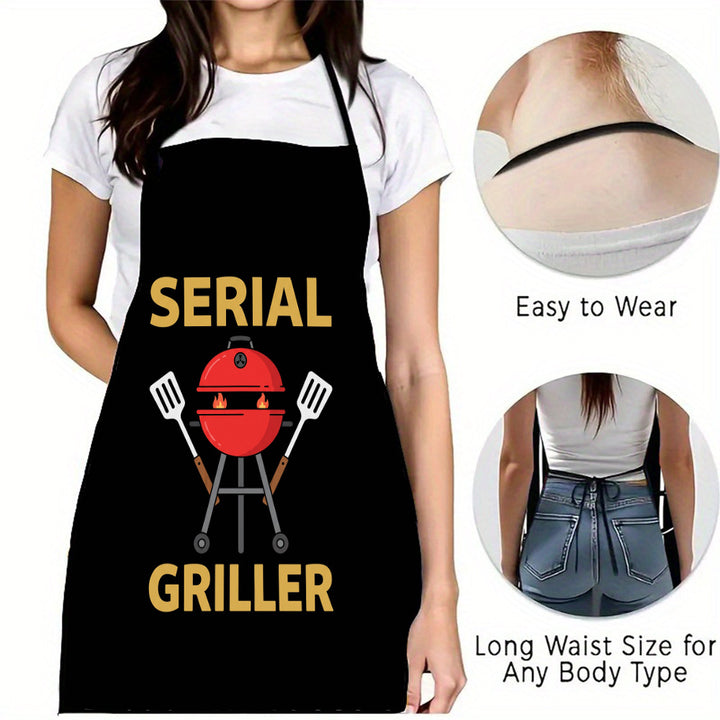 Dog Lover Full-Coverage Kitchen Apron With Adjustable Neck Strap And Waterproof Polyester Shell
