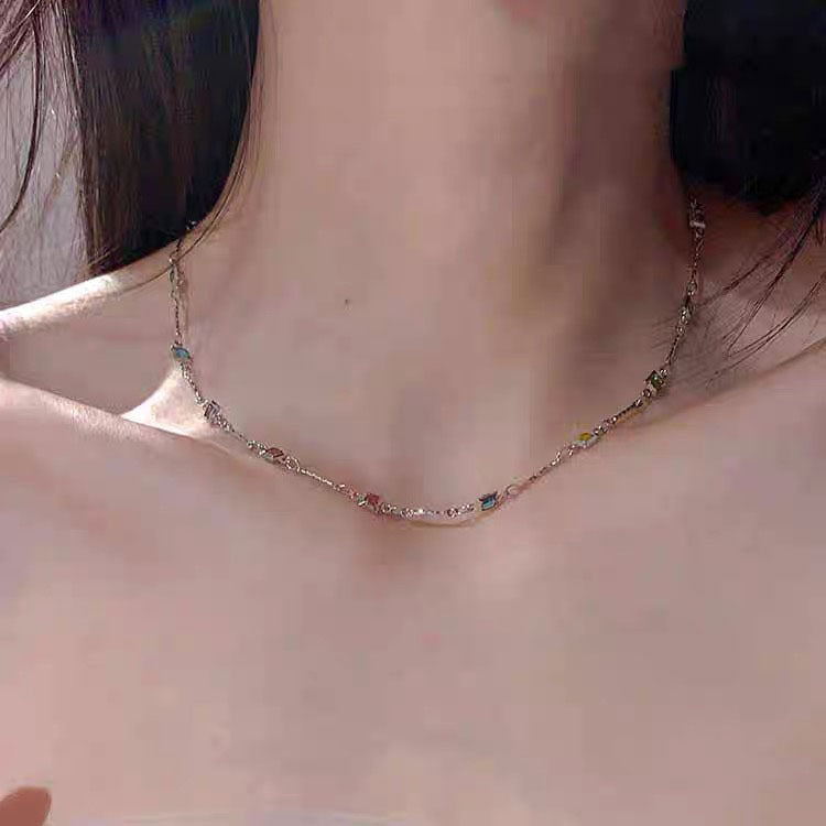 Dainty Colorful Link Necklace Bowlift