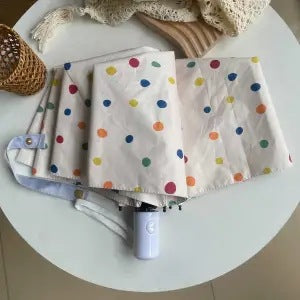 Women's Folding Umbrella with Colorful Polka Dot Design Bowlift