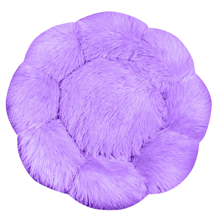 Flower-Shaped Plush Dog Bed