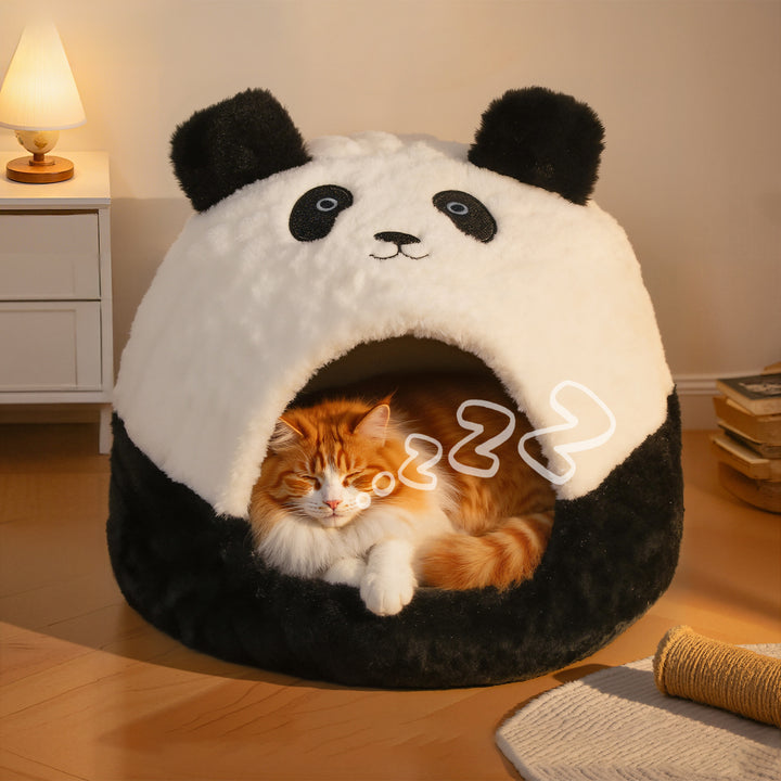 Panda-Themed Cozy Dog Bed