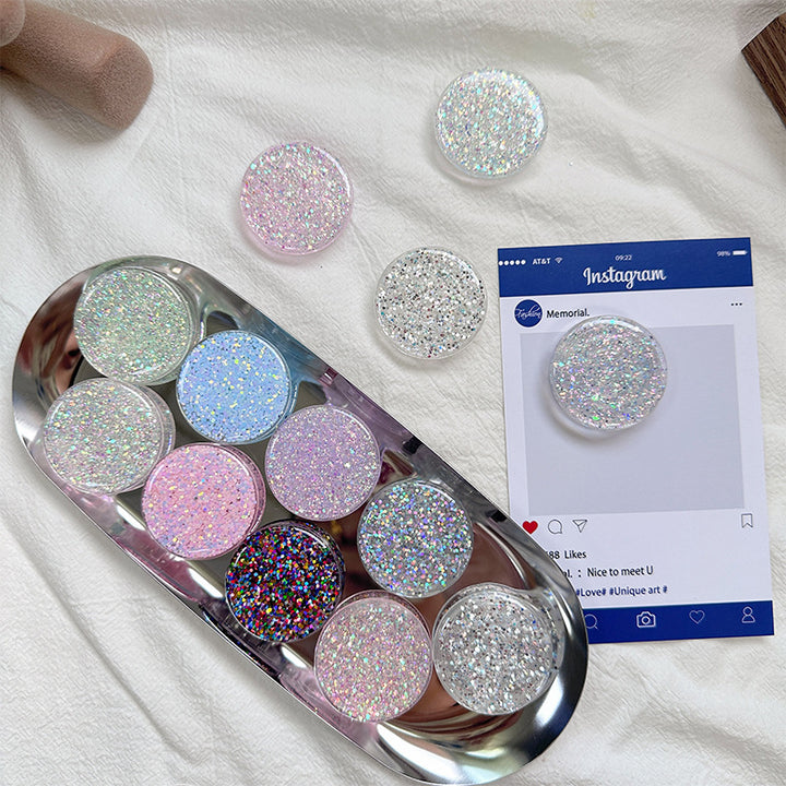Sparkly Resin Phone Holder And Stand With Full Rotation Base