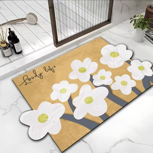 Decorative Floral Kitchen Mat Bowlift