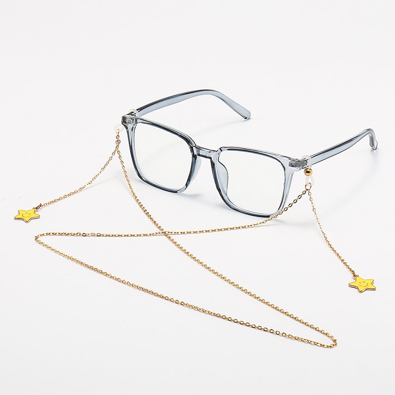 Decorative Eyewear with Star Charm Chain Bowlift