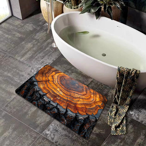 Natural Wood Grain Bath Mat Bowlift