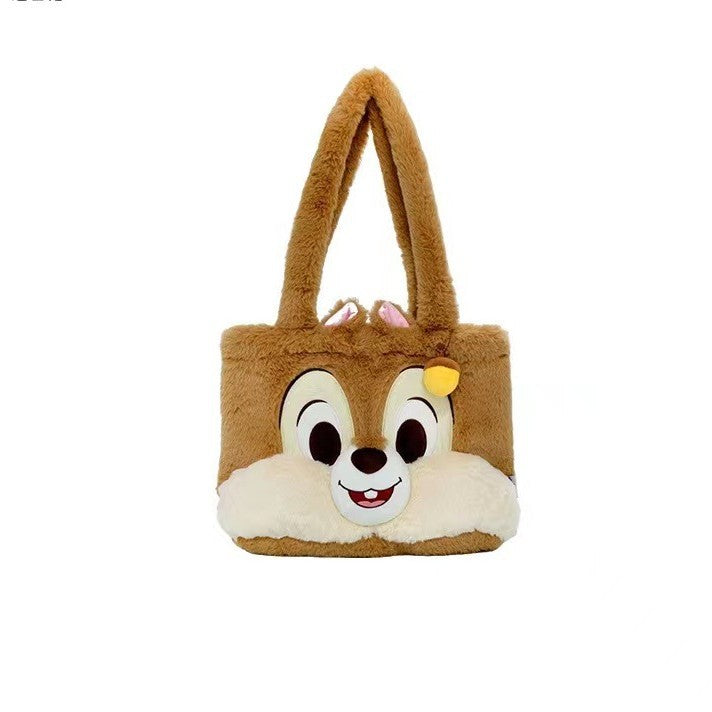 Plush Tote Bag with Animal Face Bowlift