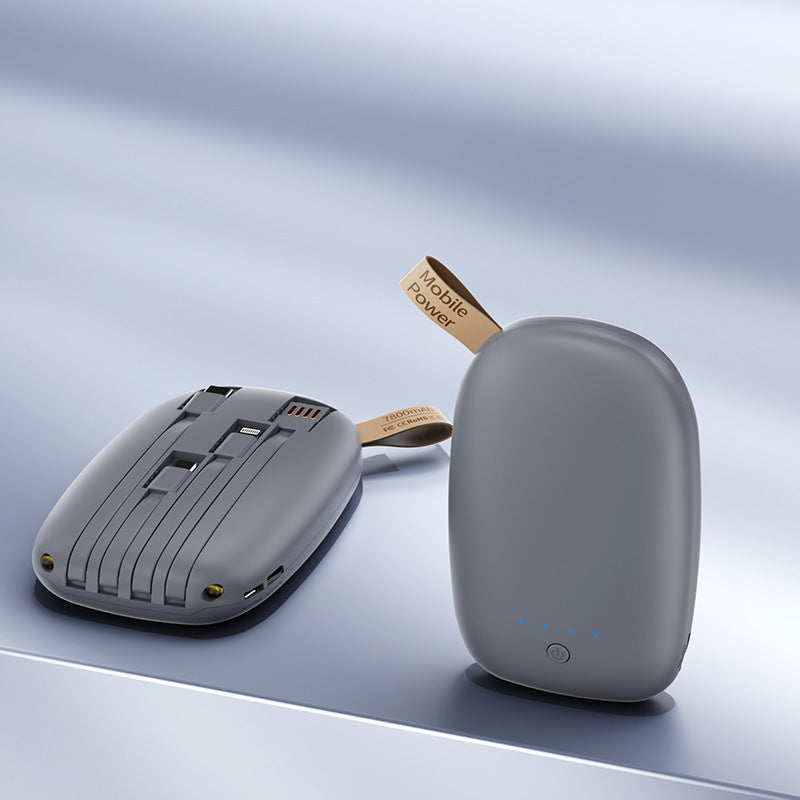 Portable power bank with integrated multifunction charging cable Bowlift