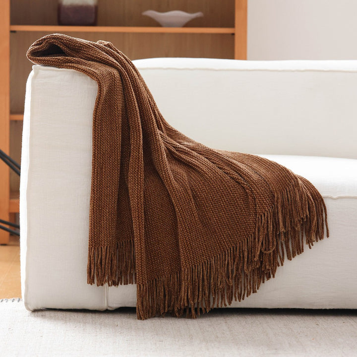 Textured Knit Decorative Throw Blanket