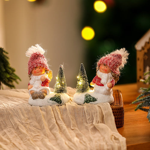 Cute Christmas figure with light decoration Bowlift
