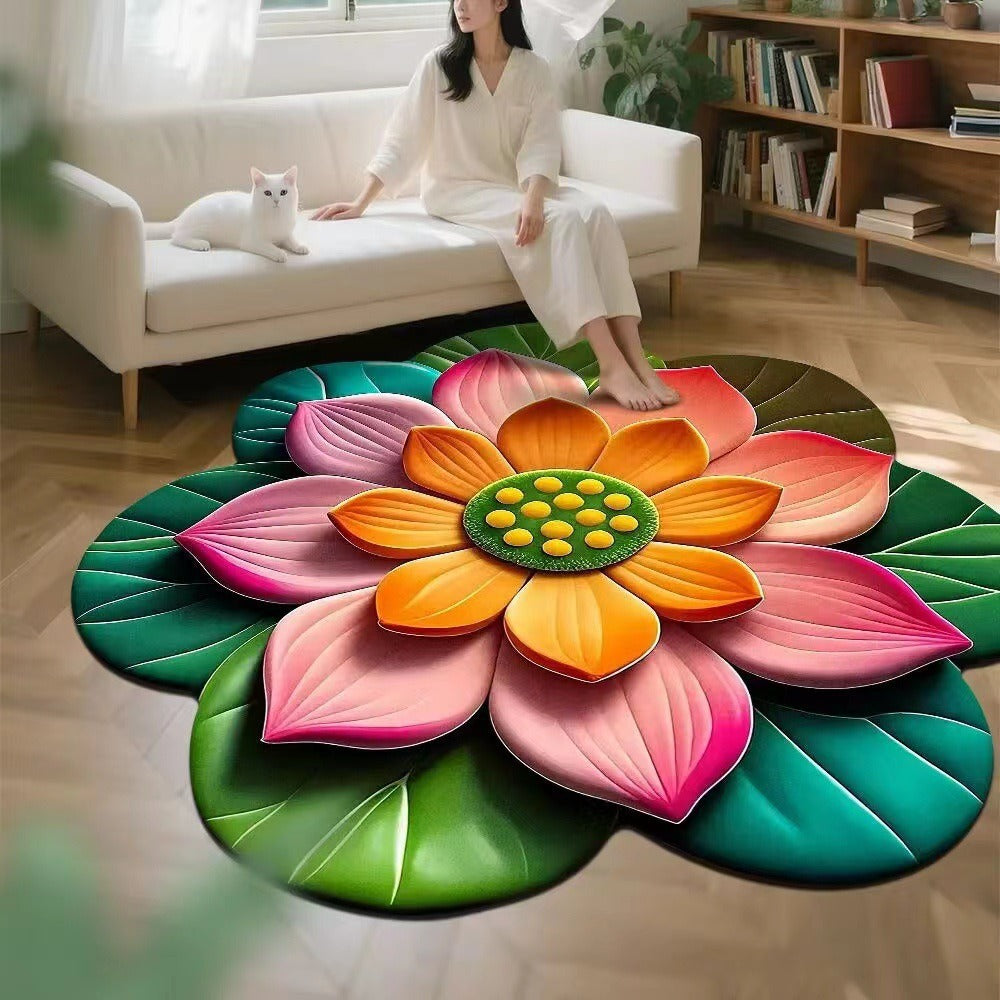 Floral-Themed Memory Foam Area Rug Bowlift
