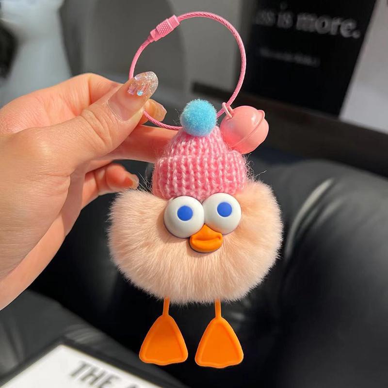 Cute Plush Duck Keychain Accessory Bowlift