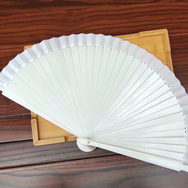 Ladies decorative hand fan with intricate flower painting Bowlift