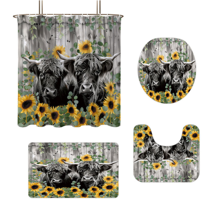 Digital Floral Print Bathroom Set Bowlift