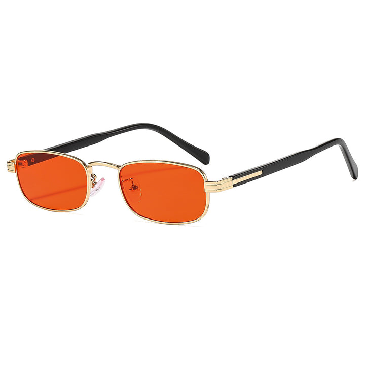 Ladies fashionable sunglasses with stylish metal frame and orange lenses Bowlift