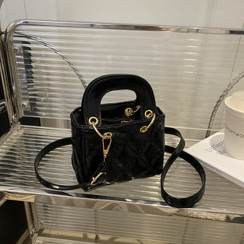 Quilted Patent Mini Satchel