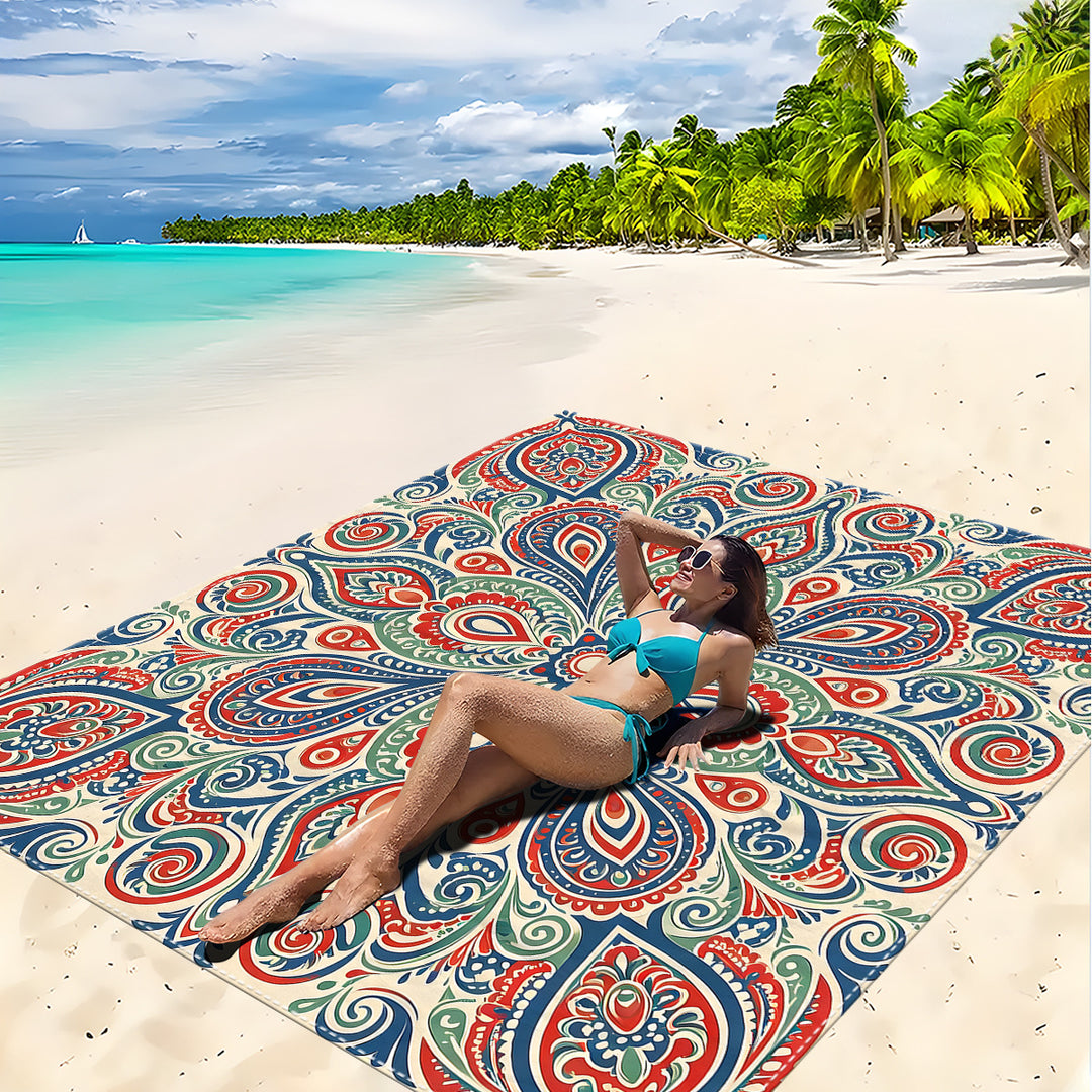 Mandala Design Beach Mat Bowlift