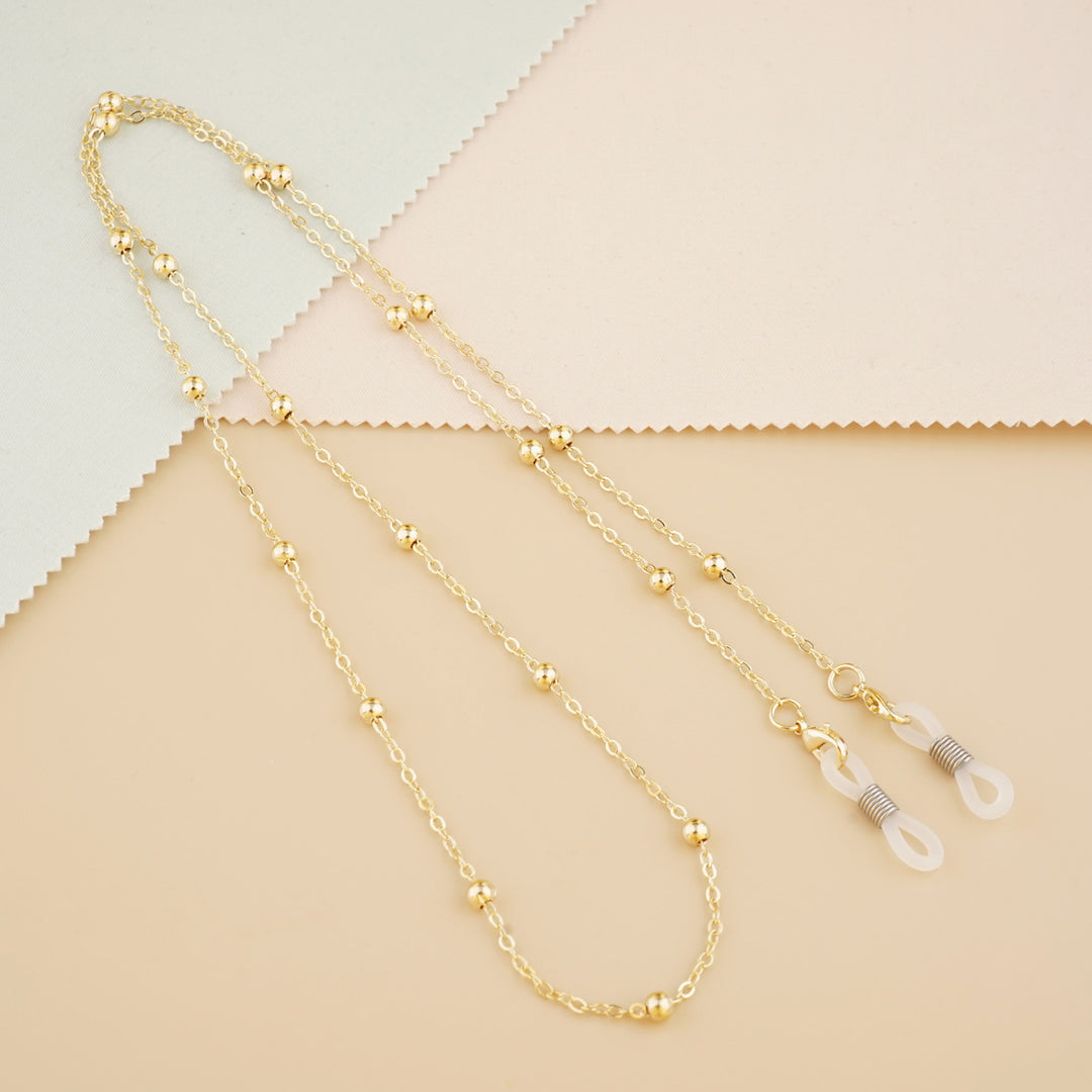 Silver Bead Decorative Eyewear Holder Chain Bowlift