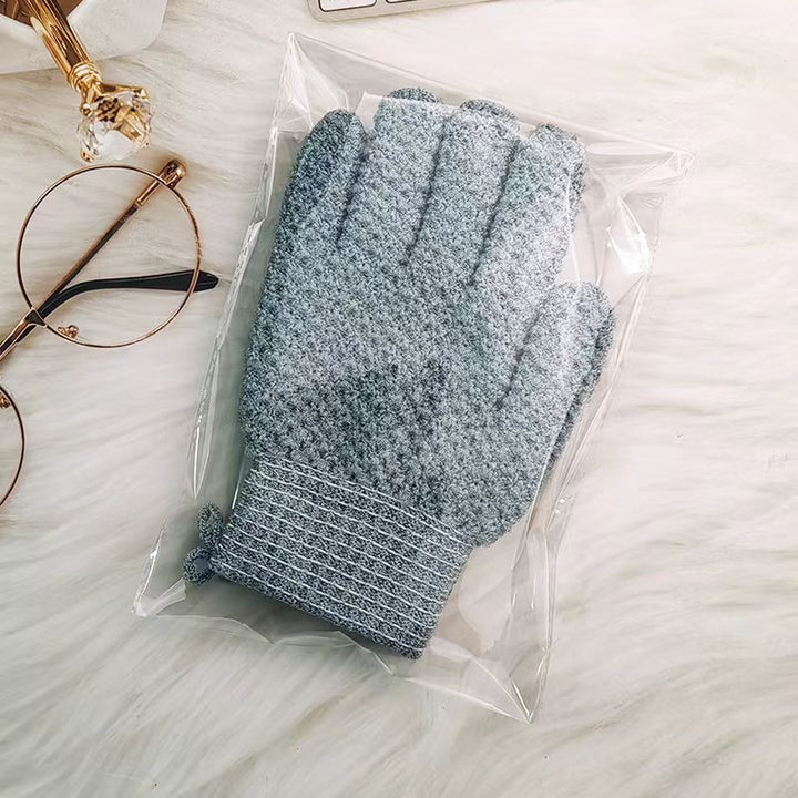 Exfoliating Shower Gloves with Soft Textured Scrub Fabric and Stretchy Elastic Cuff Bowlift