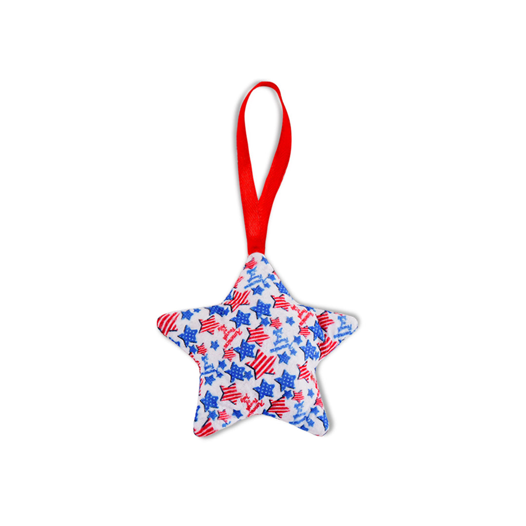 Unisex star-shaped hanging decoration made of soft felt with US flag pattern Bowlift