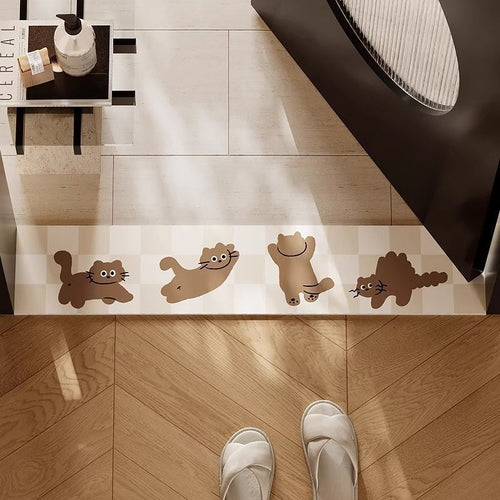 Playful Cat-Themed Door Mat Bowlift