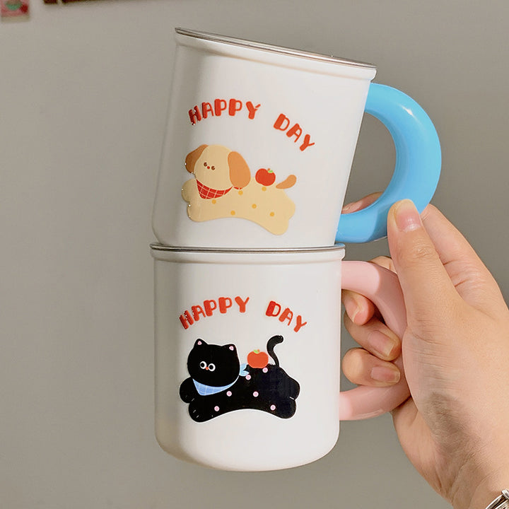 Insulated drinking cups with cheerful dog design Bowlift