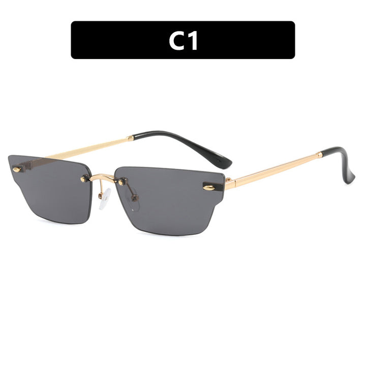 Women's geometric sunglasses with delicate frame and transparent lenses Bowlift