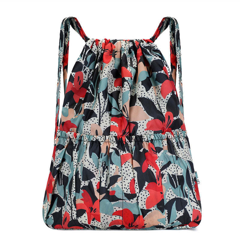 Floral Print Drawstring Backpack Bowlift