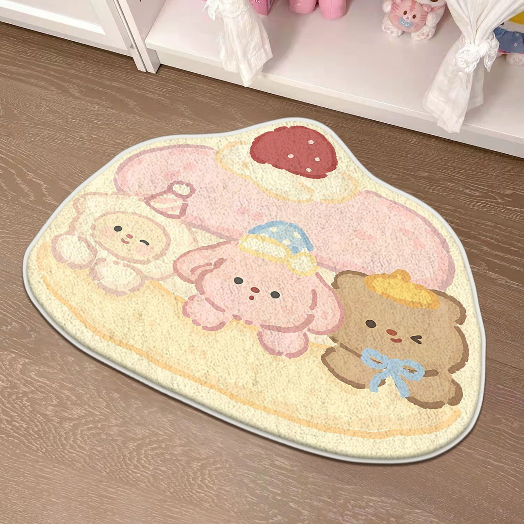 Children's Playful Cat-Shaped Area Mat Bowlift