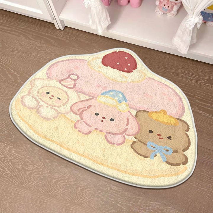 Children's Playful Cat-Shaped Area Mat Bowlift