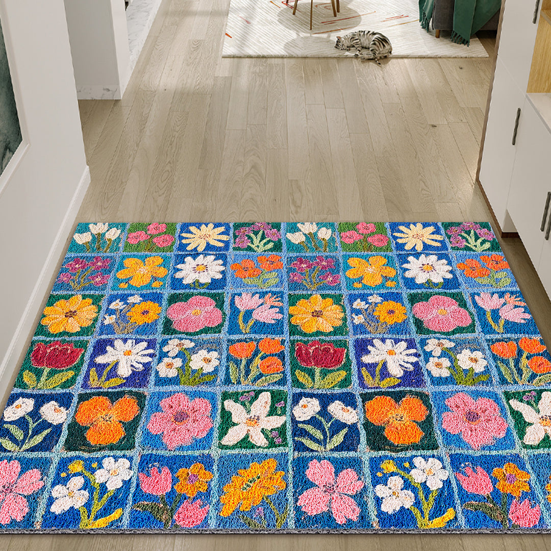 Colorful Floral Patchwork Area Rug Bowlift