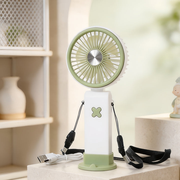 Ladies Portable Hand Fan with USB Connection and Flexible Carrying System Bowlift