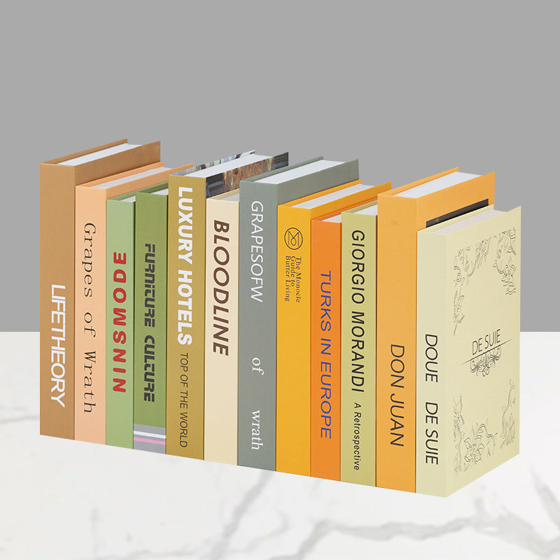 Decorative faux book storage box set for bookshelf styling Bowlift